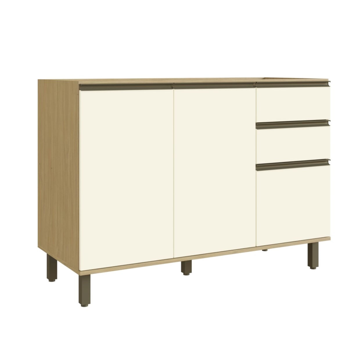 Balcão De Pia 120cm Nova Dubai Louro Freijo Champan