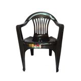 Kit 5 Cadeira Plástica Preta Poltrona Carga Máxima 182kg