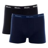 Kit Cueca Boxer Mash 2 Peças Masculina Algodão Elástico Preto 02 Gg