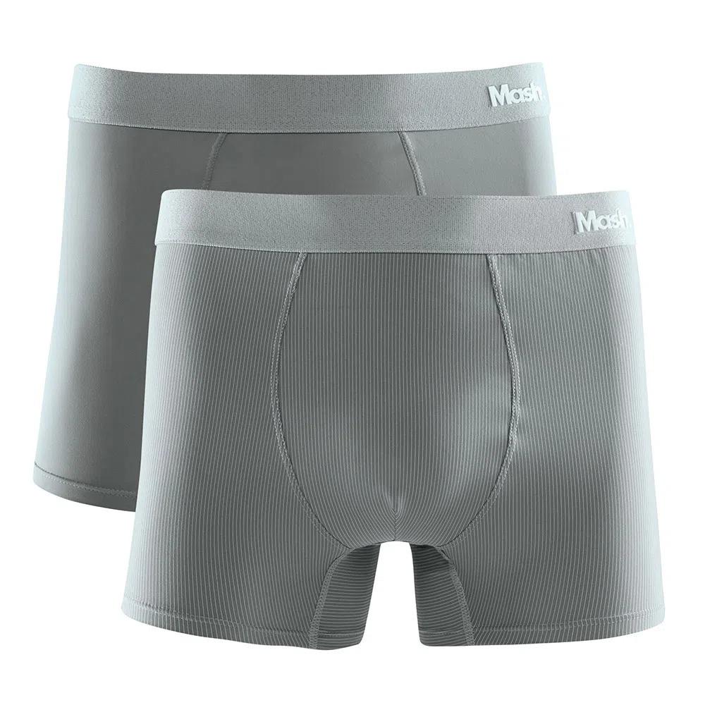 Kit 2 Peças Cueca Boxer Mash Masculina Microfibra Cinza Médio M