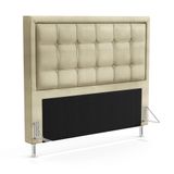 Cabeceira Taurus 160 Para Cama Queen A-017 Couro Bege Aradecor