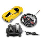 Carro Racing Control Speed X Volante E Pedal Amarelo Multikids