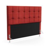 Cabeceira Soraya 195 Para Cama King A-020 Couro Vermelho Aradecor