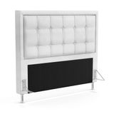 Cabeceira Taurus 195 Para Cama King A-013 Couro Branco Aradecor