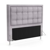 Cabeceira Taurus 195 Para Cama King N-023 Veludo Cinza Claro Aradecor