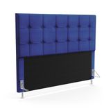 Cabeceira Soraya 195 Para Cama King A-019 Couro Azul Aradecor