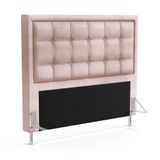 Cabeceira Taurus 195 Para Cama King N-031 Veludo Rosê Claro Aradecor