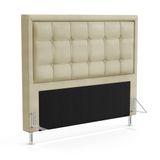 Cabeceira Taurus 195 Para Cama King Z-003 Sued Bege Aradecor