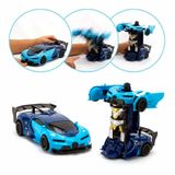 Carrinho De Controle Remoto Changebot Carro Robo Azul Polibrinq