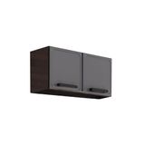 Armario Aereo Cozinha Modulado Estilo 7004 2 Portas Cinza Grafite Bertolini