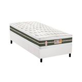 Cama Box Solteiro Colchao Molas Castor Bonnel Silver Star Air Base Crc Courano White 88x188