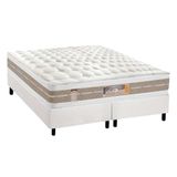 Cama Box King Colchao Molas Castor Pocket Silver Star Air Double Face Base Crc Courano White 193x203