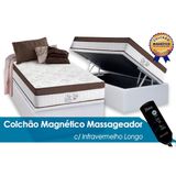 Cama Box Bau Solteiro Colchao Molas Ensacadas Anjos Masterpocket New King Magnetico C Vibro Massagem Base Crc White 88x188