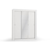 Guarda Roupa Casal 3 Portas De Correr C Espelho E Pes Cbh563 Polipropileno Branco Kappesberg