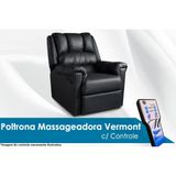 Poltrona Reclinavel P Sala Vermont Zero Wall C Massagem Courano Preto Probel