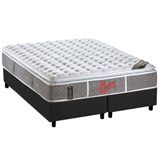 Cama Box King Colchao Molas Pocket Ensacadas Castor Light Stress Oxygen New One Face Base Crc Suede Gray 193x203