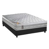 Cama Box Casal Colchao Molas Pocket Ensacadas Castor Premium Gel Base Crc Suede Gray 138x188