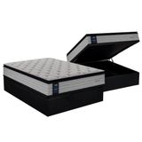 Cama Box Bau Casal Colchao Molas Masterpocket Ensacadas Sealy Posturepedic Passion Base Crc Suede Preto 138x188