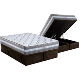 Cama Box Bau King Colchao Molas Masterpocket Ensacadas Orthocrin Royal Saude Base Crc Suede Marrom 193x203