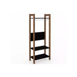 Armário Closet Tecno Mobili AZ1029 c/Cabideiro Preto/Nogal