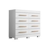 Comoda Solteiro Nalu C 8 Gavetas Branco Acp