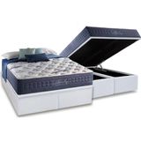 Cama Box Bau King Colchao Molas Anjos Masterpocket Ensacadas Blue Sea Base Crc Courano Branco 193x203