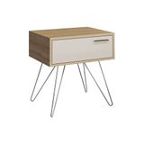 Mesa Cabeceira Infantil 881 C 1 Gaveta Noce Off White Carraro