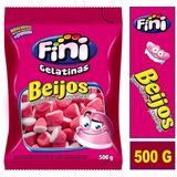 Balas Fini Beijinhos De Morangos Acidos Pacotão De 500g