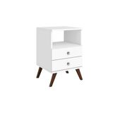 Mesa Cabeceira Casal Rt3103 C 2 Gavetas Branco Movelbento
