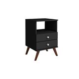 Mesa Cabeceira Casal Rt3103 C 2 Gavetas Preto Movelbento