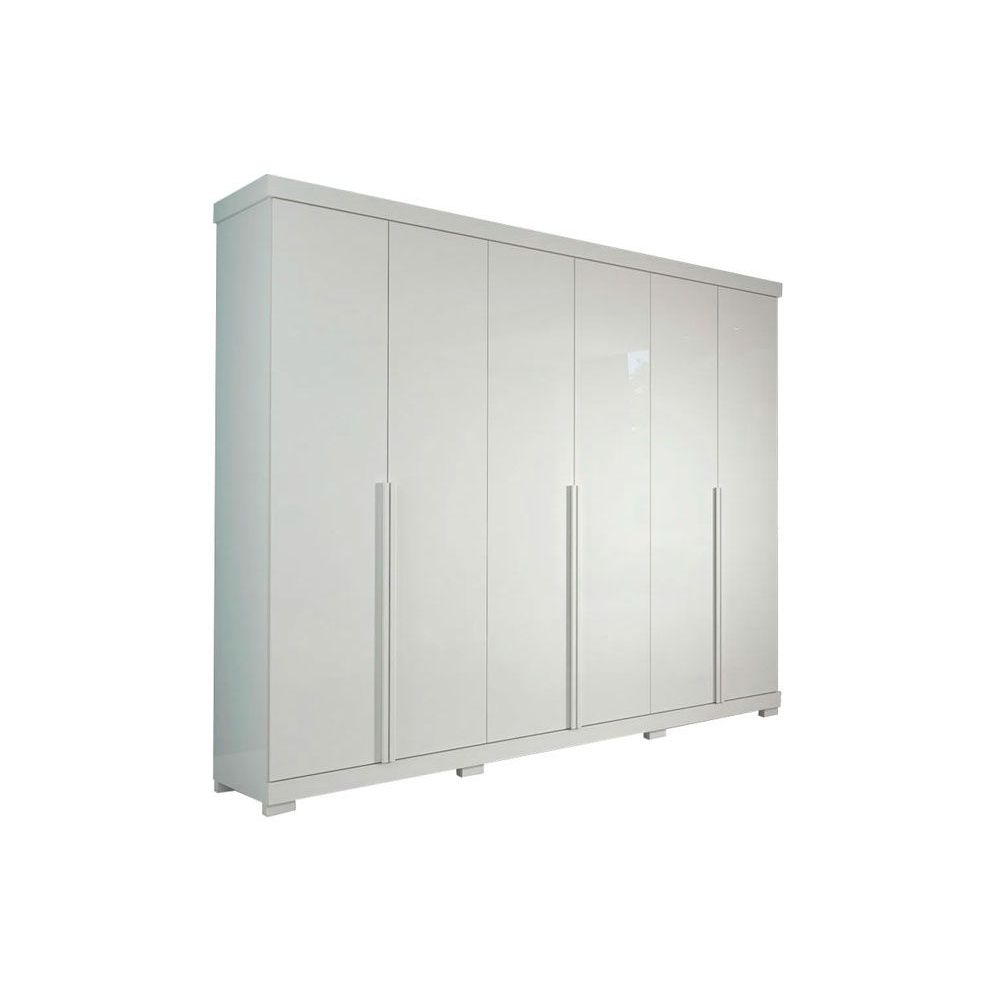 Guarda Roupa 6 Portas E 6 Gavetas C Pes Guarapari Branco Panan