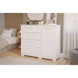 Comoda Juvenil Malu 1 Porta 4 Gavetas Branco Panan