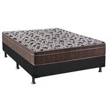 Cama Box Casal Colchao Molas Ortobom Superpocket Physical Base Crc Suede Cinza 138x188