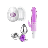 Kit Vibrador Feminino Jelly  Egg Ovo Masturbador Plug Anal P