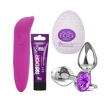 Kit Vibrador Feminino Golfinho Plug Anal Egg Gel 100 Dor
