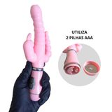 Vibrador Feminino Estimulação Tripla Clitoris Ponto G