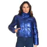 Jaqueta Puffer Feminina Metalizada Select Azul G