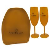 Cooler Térmico Laranja Espumante Vinho + 2 Taças Champanhe