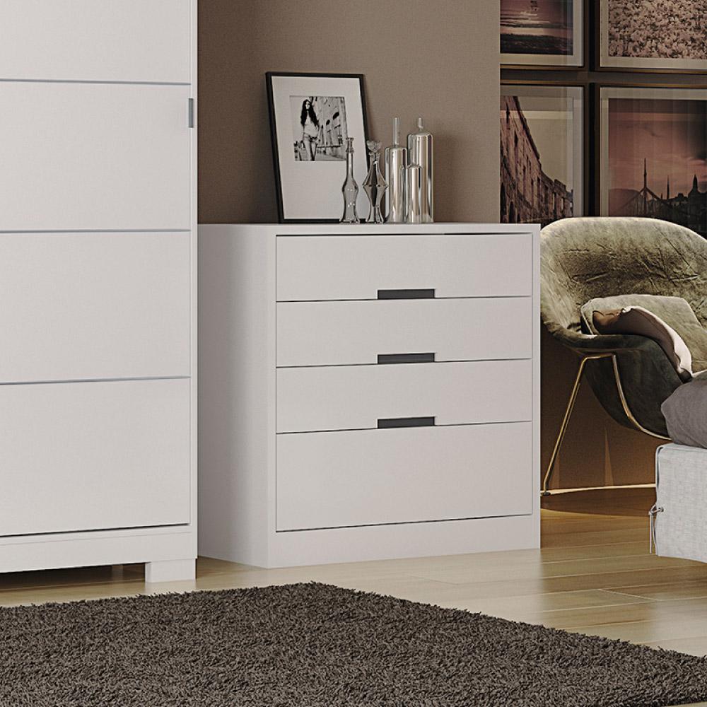 Cômoda 3 Gavetas E 1 Gavetão S824 Kappesberg - Branco Brilho