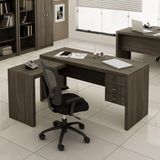 Mesa De Escritório L 3 Gavetas Me4106 Tecno Mobili Carvalho