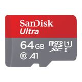 Cartão De Memória Microsd Sandisk 64gb Microsd Ultra 140mbs