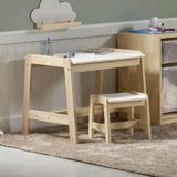 Mesa C/banqueta Infantil Castelo Madeira Maciça/mdf Casatema