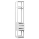 Estante Closet 1003 Com 3 Gavetas E 1 Cabideiro Branco