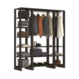 Estante Closet Yes Com 2 Cabideiros E 10 Nichos - Grafite