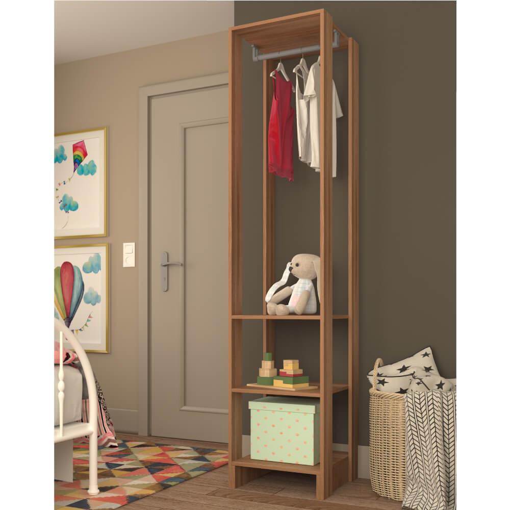 Estante Closet 40cm 3 Prateleiras E 1 Cabideiro - Montana