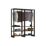 Estante Closet Yes 160cm Com 2 Cabideiros - Grafite