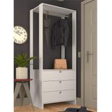 Estante Closet Com 3 Gavetas E 1 Cabideiro - Branco