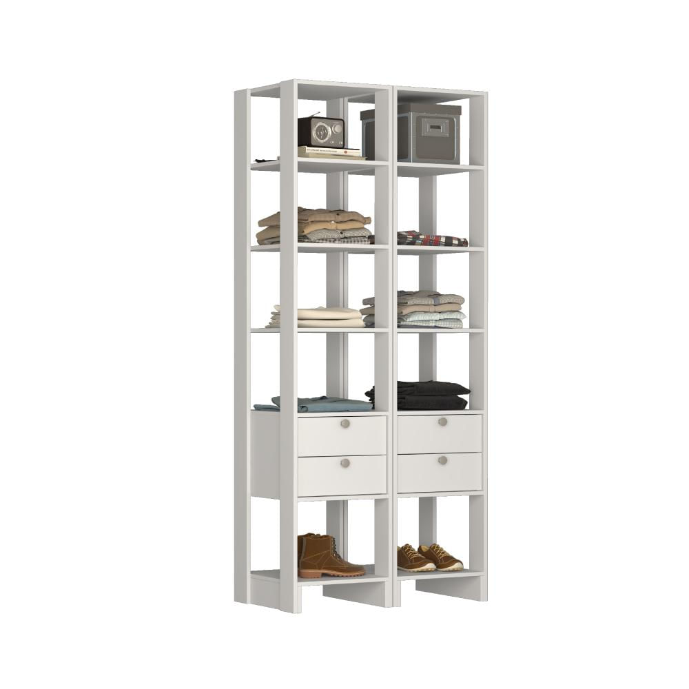 Estante Closet Yes Com 4 Gavetas E 10 Nichos - Branco