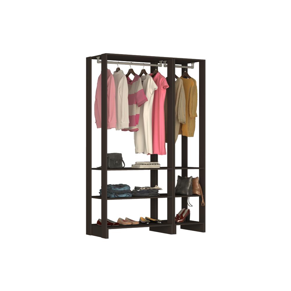 Estante Closet Yes 120cm Com 2 Cabideiros - Grafite