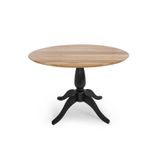 Mesa De Jantar Redonda Milena Madeira Eucalipto - Preto/natural